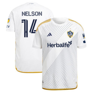 Youth 2024 LA Galaxy Nelson, John - 14 White Replica Home Jersey